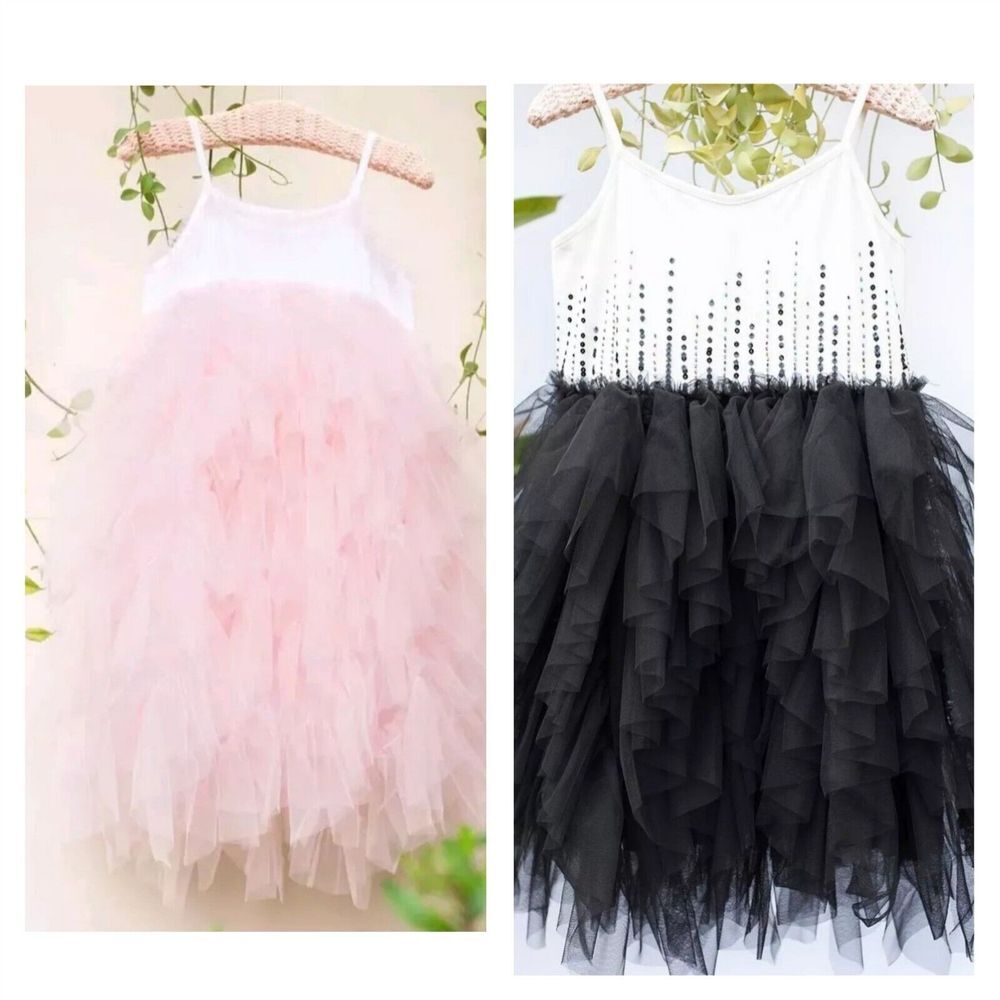 Girls Dresses Lot Of 2 Size M Sleeveless Party Casual Christmas Wedding Princess